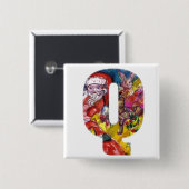 CHRISTMAS Q SCHREIBEN / SANTA MIT GIFTMONOGRAM BUTTON (Vorne & Hinten)