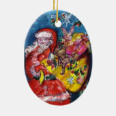 CHRISTMAS Q SCHREIBEN / SANTA MIT GIFTMONOGRAM KERAMIKORNAMENT (Hinten)