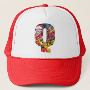 CHRISTMAS Q SCHREIBEN / SANTA MIT GIFTMONOGRAM TRUCKERKAPPE