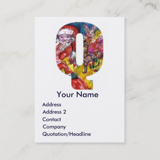 CHRISTMAS Q SCHREIBEN / SANTA MIT GIFTMONOGRAM VISITENKARTE (Vorderseite)