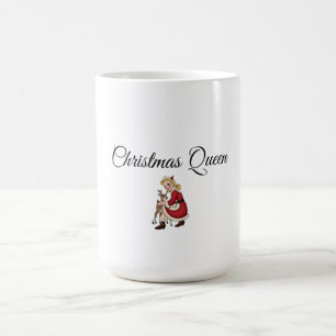 Christmas Queen Cartoon Blonde Woman with Reindeer Kaffeetasse