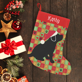 Christmas Quilt Black Labrador Puppy Kleiner Weihnachtsstrumpf