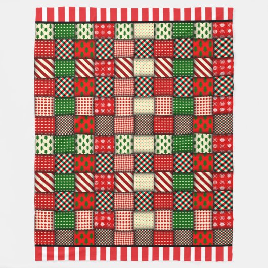 Christmas Quilt Kariert Fleecedecke (Vorderseite)