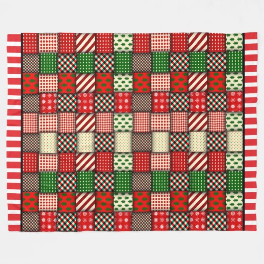 Christmas Quilt Kariert Fleecedecke (Vorderseite (Horizontal))