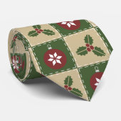 Christmas Quilt Men's Neck Tie Krawatte (Gerollt)