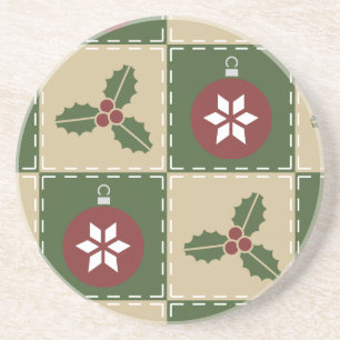Christmas Quilt Sandstone Untersetzer