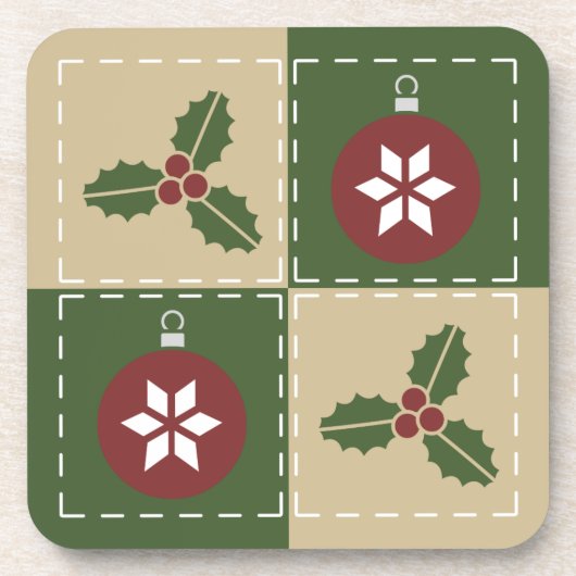 Christmas Quilt Square Untersetzer (Vorderseite)