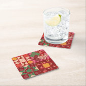 Christmas Quilt Squares Rechteckiger Pappuntersetzer (Vor Ort)