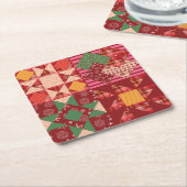 Christmas Quilt Squares Rechteckiger Pappuntersetzer (angewinkelt)