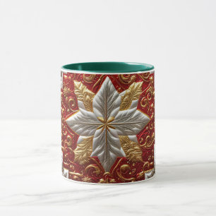 CHRISTMAS ~ Quilted 3D ~ Red, Green und Gold ~ Tasse