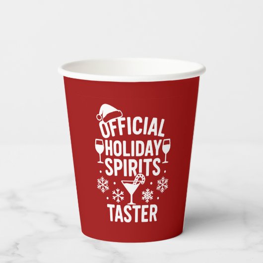 Christmas quote funny party spirits taster red pappbecher (Rückseite)