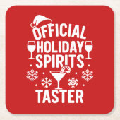 Christmas quote funny party spirits taster red rechteckiger pappuntersetzer (Vorderseite)