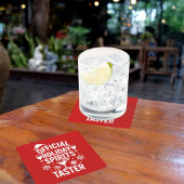 Christmas quote funny party spirits taster red rechteckiger pappuntersetzer