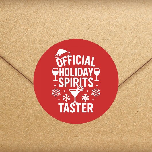Christmas quote funny party spirits taster red runder aufkleber