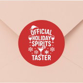 Christmas quote funny party spirits taster red runder aufkleber