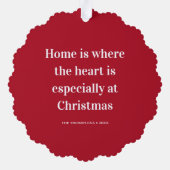 Christmas Quote Home is Where The Heart Is Ornament Karte (Rückseite)