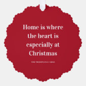 Christmas Quote Home is Where The Heart Is Ornament Karte (Vorderseite)