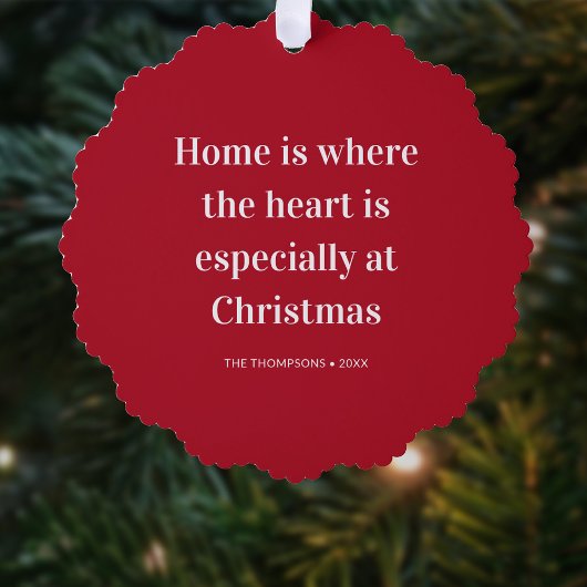 Christmas Quote Home is Where The Heart Is Ornament Karte