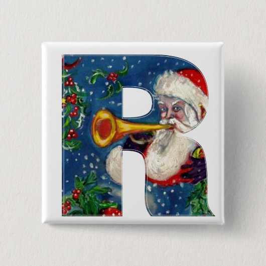 CHRISTMAS R SCHREIBEN / SANTA BUGLER MONOGRAMM BUTTON (Vorderseite)