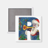 CHRISTMAS R SCHREIBEN / SANTA BUGLER MONOGRAMM MAGNET (Vorderseite/Rückseite)