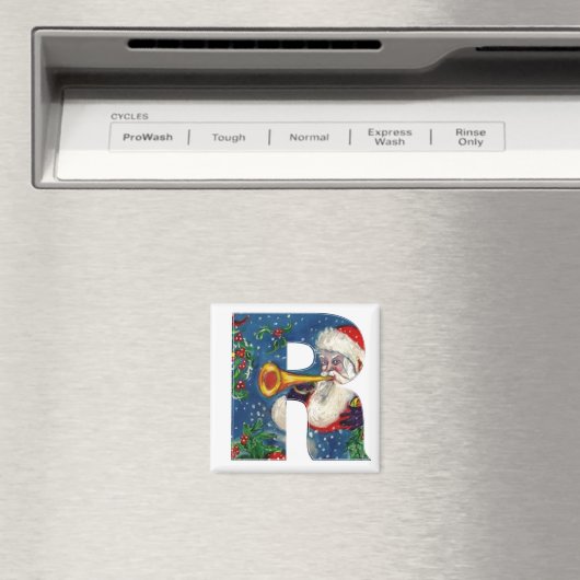 CHRISTMAS R SCHREIBEN / SANTA BUGLER MONOGRAMM MAGNET (In Situ (Geschirrspüler))