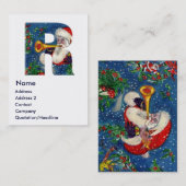 CHRISTMAS R SCHREIBEN / SANTA BUGLER MONOGRAMM VISITENKARTE (Vorne/Hinten)