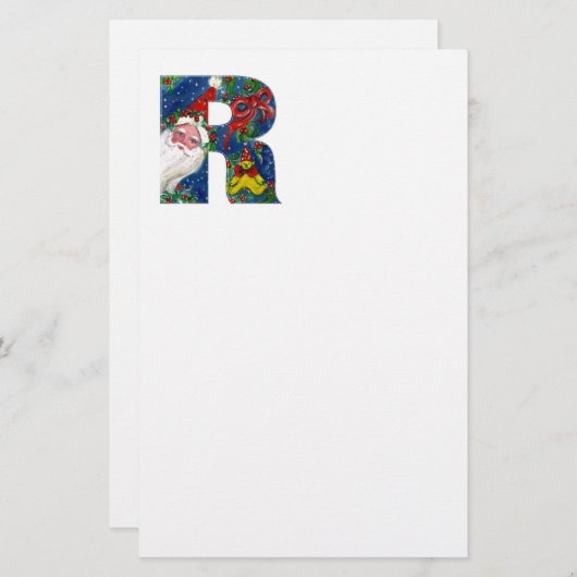 CHRISTMAS R SCHREIBEN / SANTA CLAUS MIT ROTEM RIBB BRIEFPAPIER (Vorne/Hinten)