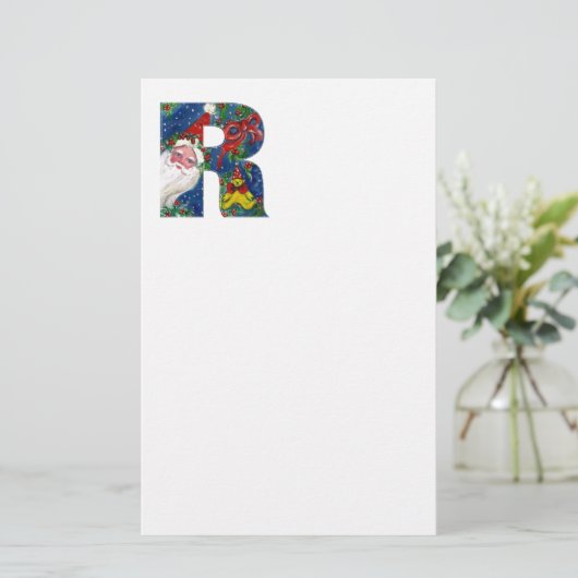 CHRISTMAS R SCHREIBEN / SANTA CLAUS MIT ROTEM RIBB BRIEFPAPIER (Stehend Vorderseite)