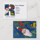 CHRISTMAS R SCHREIBEN / SANTA CLAUS MIT ROTEM RIBB VISITENKARTE (Vorne/Hinten)