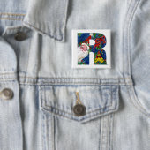 CHRISTMAS R SCHREIBEN / SANTA RED RIBON MONOGRAM BUTTON (Beispiel)