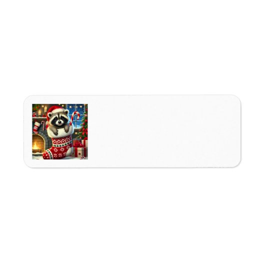 Christmas Raccoon Address Labels (Vorne)