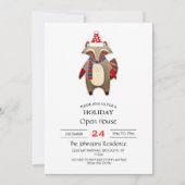 Christmas Raccoon Cartoon Einladung (Vorderseite)
