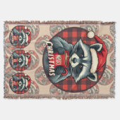Christmas Raccoon Cocoa Cheer Decke (Vorderseite)