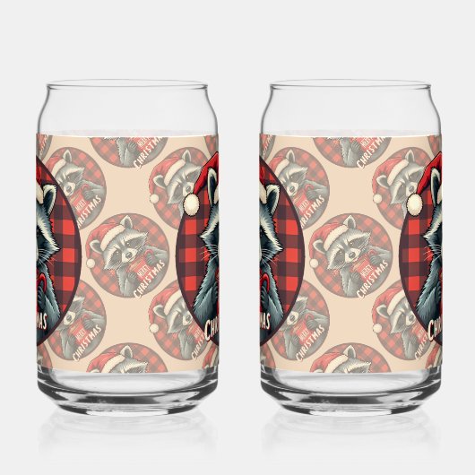 Christmas Raccoon Cocoa Cheer Dosenglas (Links)