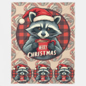 Christmas Raccoon Cocoa Cheer Fleecedecke (Vorderseite)