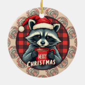 Christmas Raccoon Cocoa Cheer Keramik Ornament (Hinten)