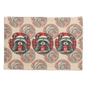 Christmas Raccoon Cocoa Cheer Kissenbezug (Rückseite)