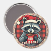 Christmas Raccoon Cocoa Cheer Magnet (Vorderseite/Rückseite)