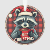 Christmas Raccoon Cocoa Cheer Ornament (Rückseite)