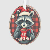 Christmas Raccoon Cocoa Cheer Ornament (Vorderseite)