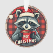 Christmas Raccoon Cocoa Cheer Ornament (Vorderseite)