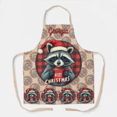 Christmas Raccoon Cocoa Cheer Schürze (Vorderseite)