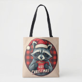 Christmas Raccoon Cocoa Cheer Tasche (Vorderseite)