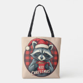 Christmas Raccoon Cocoa Cheer Tasche (Rückseite)