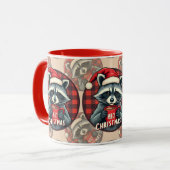 Christmas Raccoon Cocoa Cheer Tasse (Vorderseite Links)