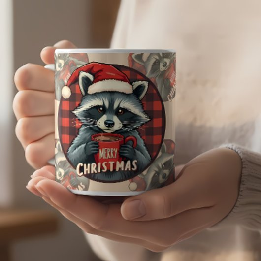 Christmas Raccoon Cocoa Cheer Tasse