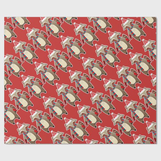 christmas-raccoon geschenkpapier (Flach)