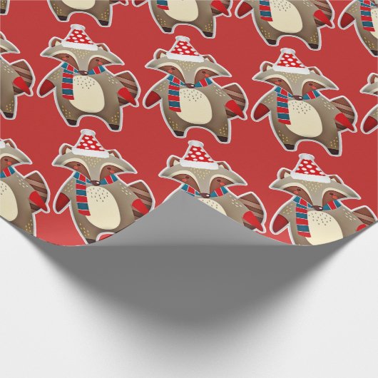 christmas-raccoon geschenkpapier (Ecke)
