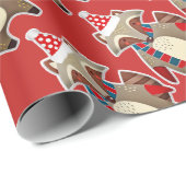 christmas-raccoon geschenkpapier (Rolleneckpunkt)