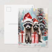 Christmas Raccoon Lover Feiertagspostkarte (Vorne/Hinten)